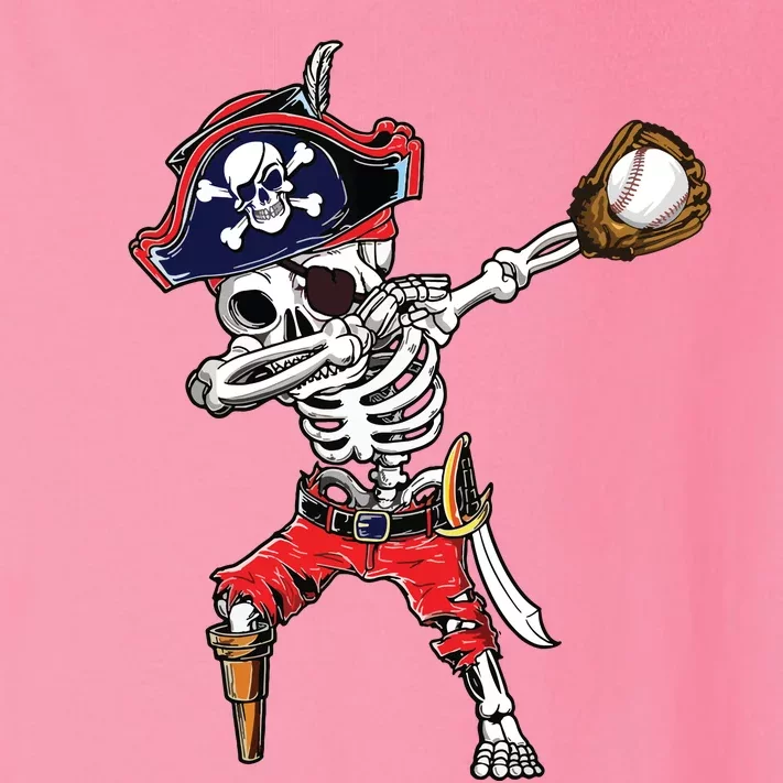 Dabbing Skeleton Pirate Baseball Ball Halloween Costume Toddler Long Sleeve Shirt