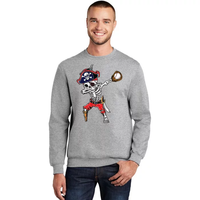 Dabbing Skeleton Pirate Baseball Ball Halloween Costume Sweatshirt