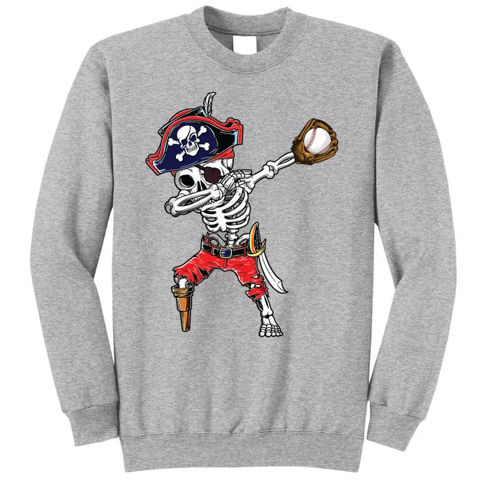 Dabbing Skeleton Pirate Baseball Ball Halloween Costume Sweatshirt