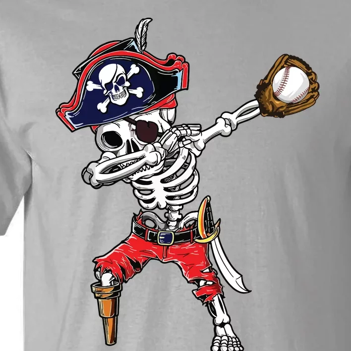 Dabbing Skeleton Pirate Baseball Ball Halloween Costume Tall T-Shirt