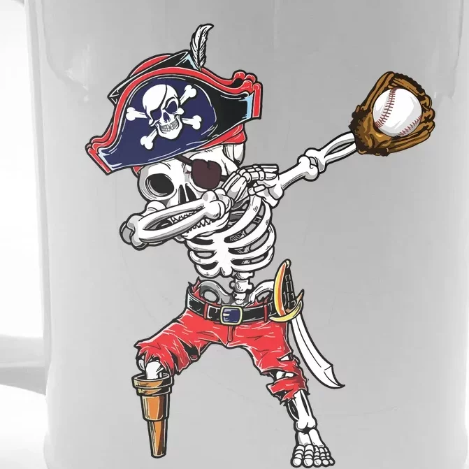 Dabbing Skeleton Pirate Baseball Ball Halloween Costume Front & Back Beer Stein