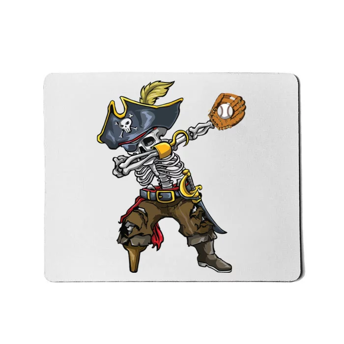 Dabbing Skeleton Pirate Baseball Lover Halloween Costume Mousepad