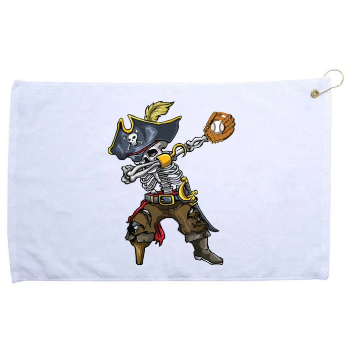 Dabbing Skeleton Pirate Baseball Lover Halloween Costume Grommeted Golf Towel