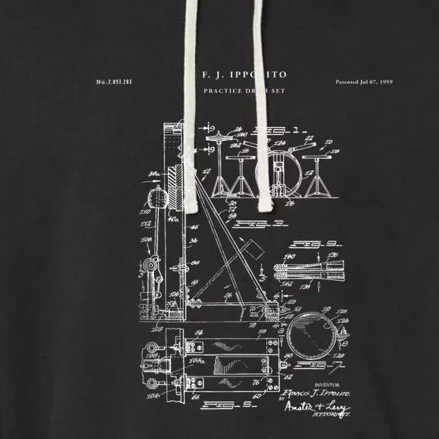 Drum Set Patent Percussion Garment-Dyed Fleece Hoodie