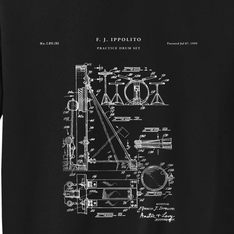 Drum Set Patent Percussion Sweatshirt