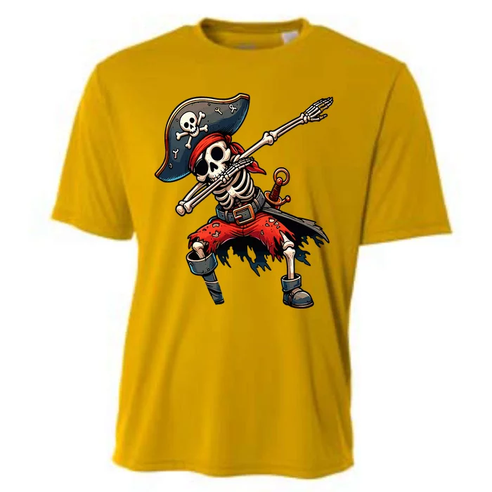 Dabbing Skeleton Pirate Cooling Performance Crew T-Shirt