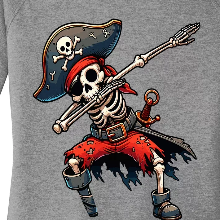 Dabbing Skeleton Pirate Women's Perfect Tri Tunic Long Sleeve Shirt