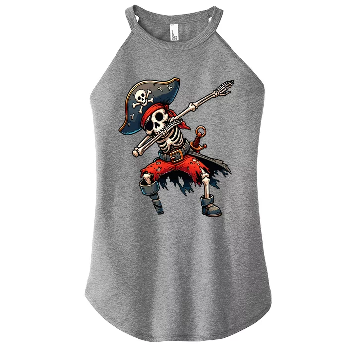 Dabbing Skeleton Pirate Women’s Perfect Tri Rocker Tank