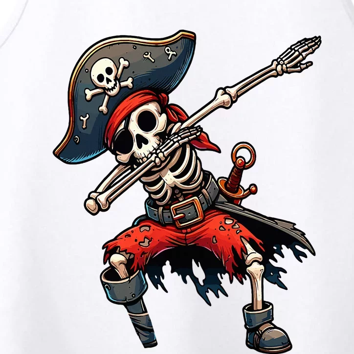 Dabbing Skeleton Pirate Performance Tank