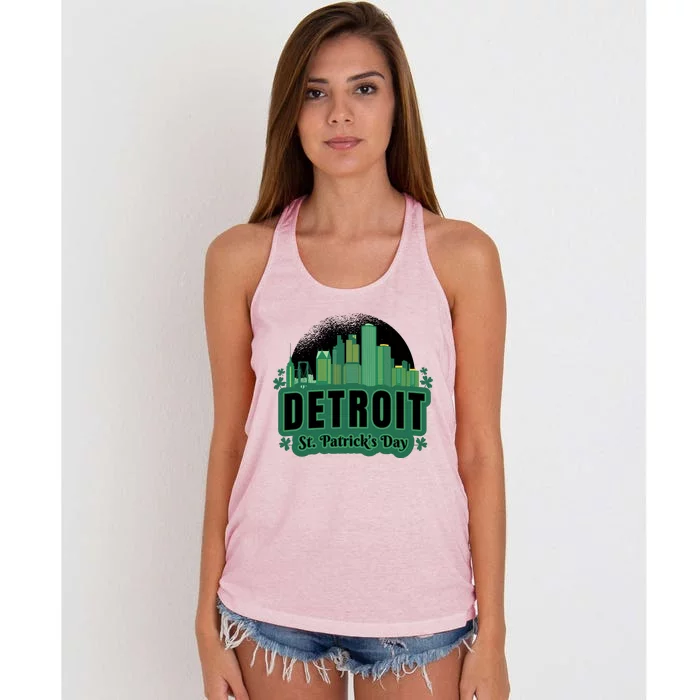 Detroit St Patricks Day Women's Knotted Racerback Tank