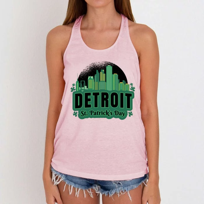 Detroit St Patricks Day Women's Knotted Racerback Tank