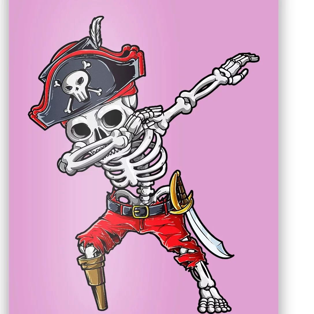 Dabbing Skeleton Pirate Halloween Poster