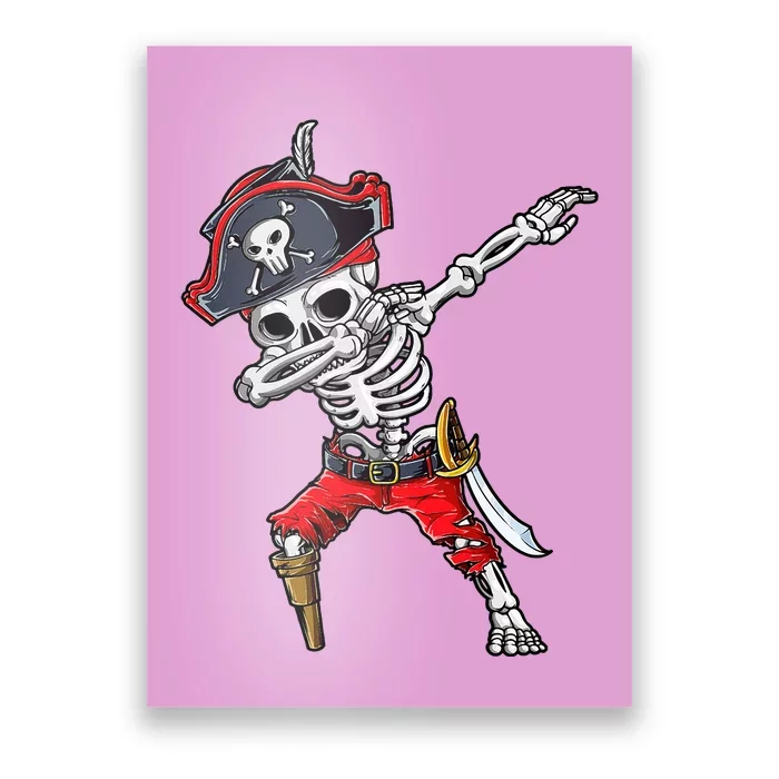 Dabbing Skeleton Pirate Halloween Poster