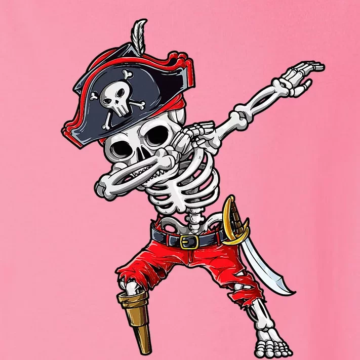 Dabbing Skeleton Pirate Halloween Toddler Long Sleeve Shirt