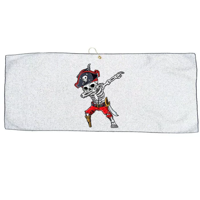 Dabbing Skeleton Pirate Halloween Large Microfiber Waffle Golf Towel