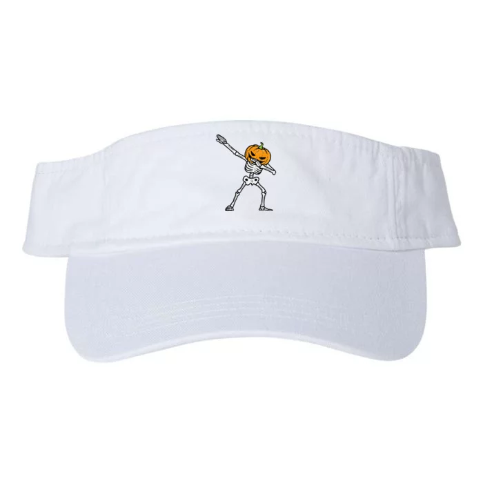 Dabbing Skeleton Pumpkin Dab Halloween Costume Valucap Bio-Washed Visor