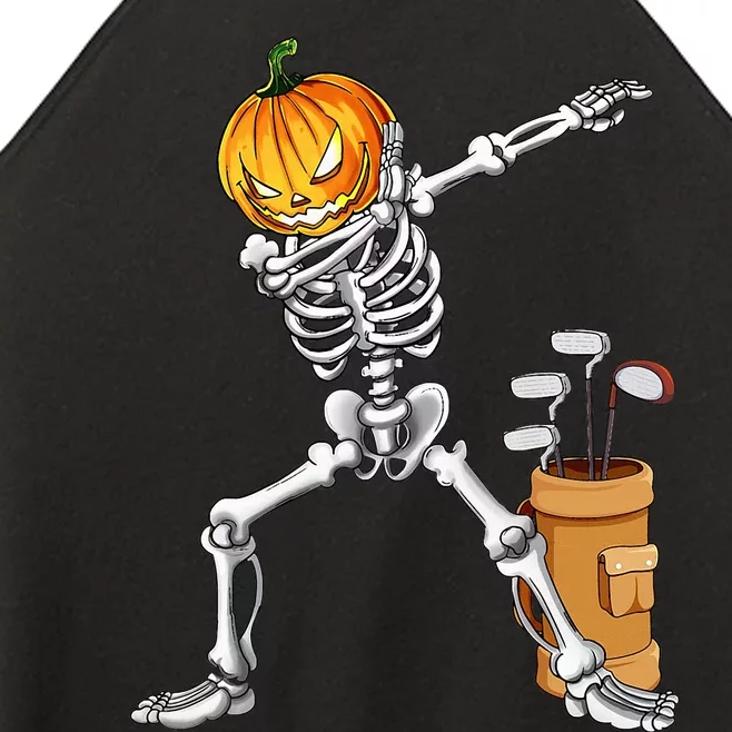 Dabbing Skeleton Pumpkin Golf Halloween Costume Gift Kids Women’s Perfect Tri Rocker Tank