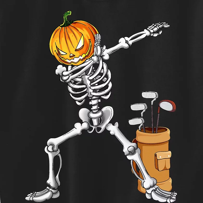 Dabbing Skeleton Pumpkin Golf Halloween Costume Gift Kids Kids Sweatshirt