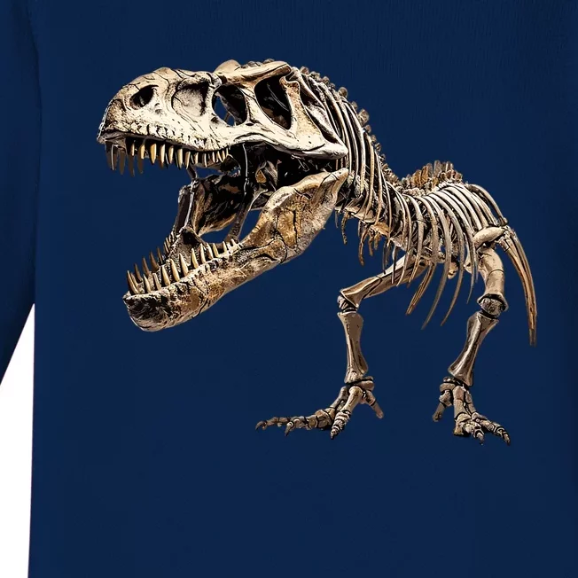 Dinosaur Skeleton Prehistoric Scary T Rex Dino Funny Gift Baby Long Sleeve Bodysuit