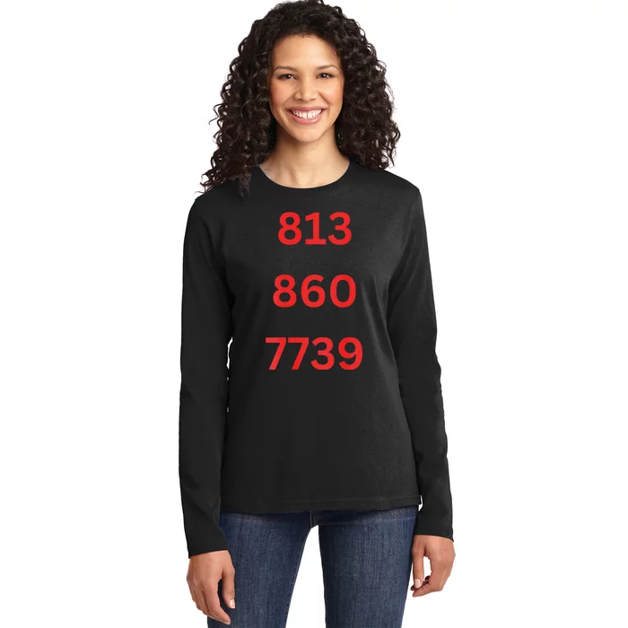 Double Sized Patriot Cleanup Design Ladies Long Sleeve Shirt