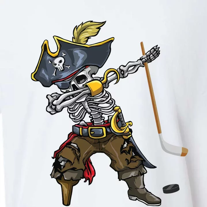 Dabbing Skeleton Pirate Hockey Lover Halloween Costume Sueded Cloud Jersey T-Shirt