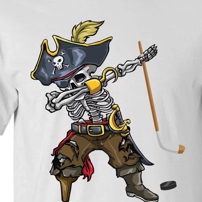 Dabbing Skeleton Pirate Hockey Lover Halloween Costume Tall T-Shirt