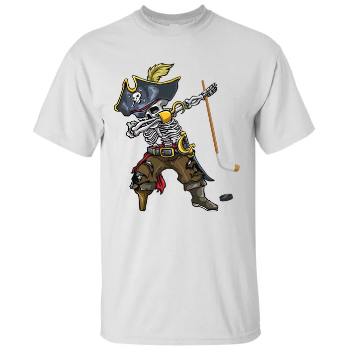 Dabbing Skeleton Pirate Hockey Lover Halloween Costume Tall T-Shirt