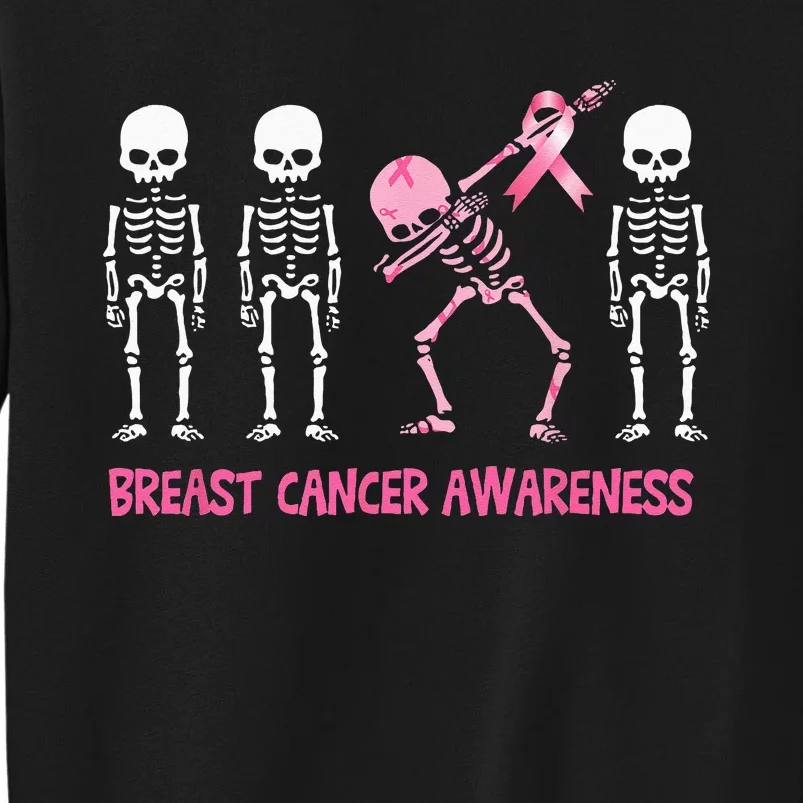 Dabbing Skeleton Pink Ribbon Breast Cancer Halloween Sweatshirt