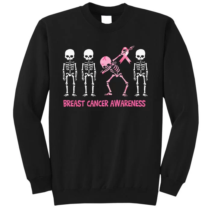 Dabbing Skeleton Pink Ribbon Breast Cancer Halloween Sweatshirt