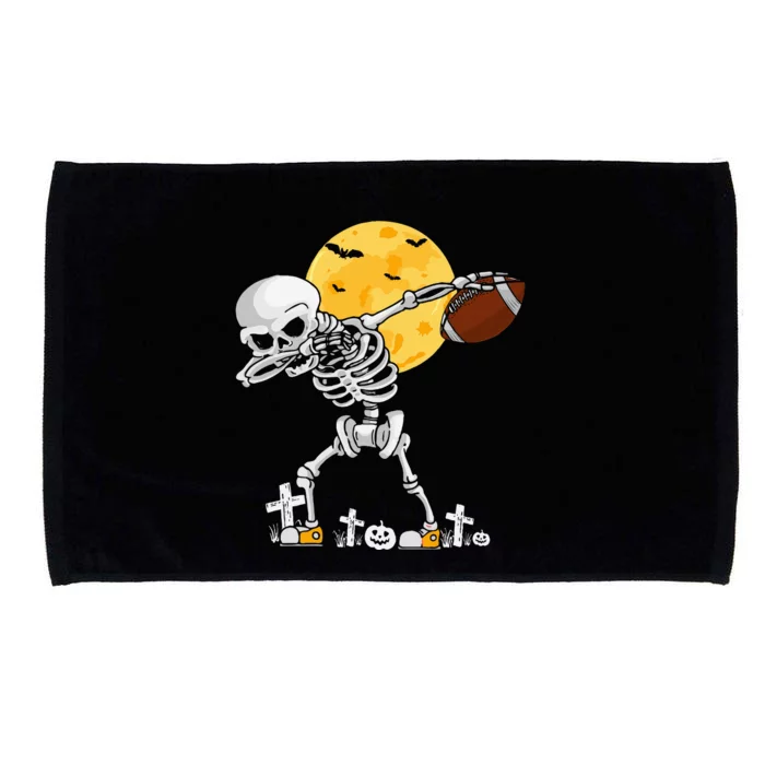 Dabbing Skeleton Playing Football Halloween Player Coach Microfiber Hand Towel