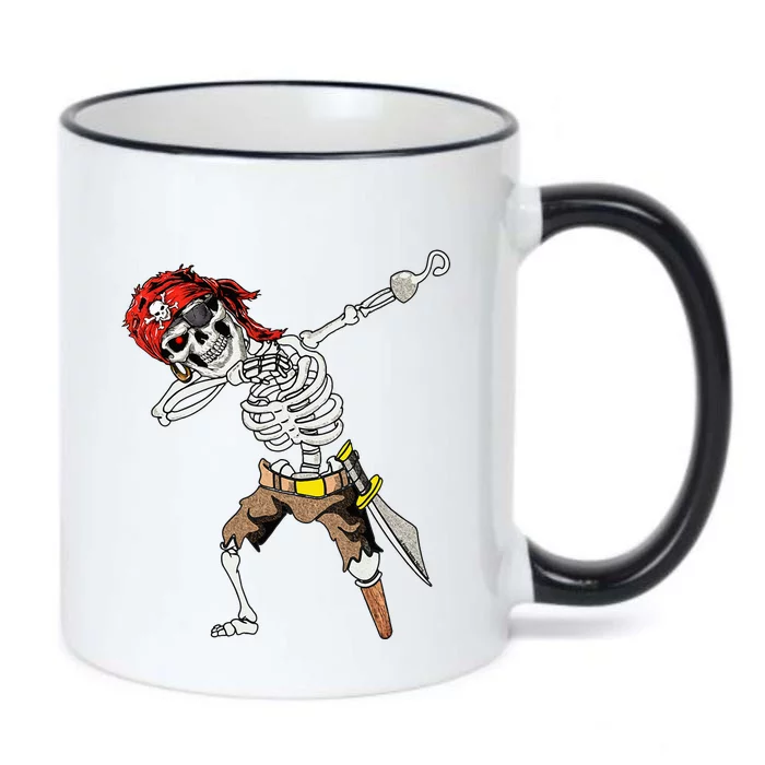 Dabbing Skeleton Pirate Halloween Kids Jolly Roger Pirate Black Color Changing Mug