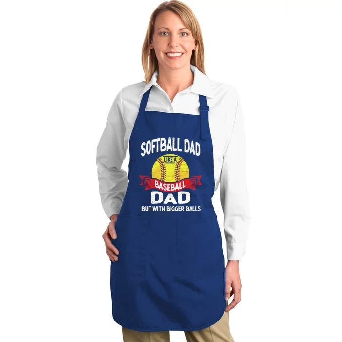 Dad Softball Player Gift Full-Length Apron With Pocket