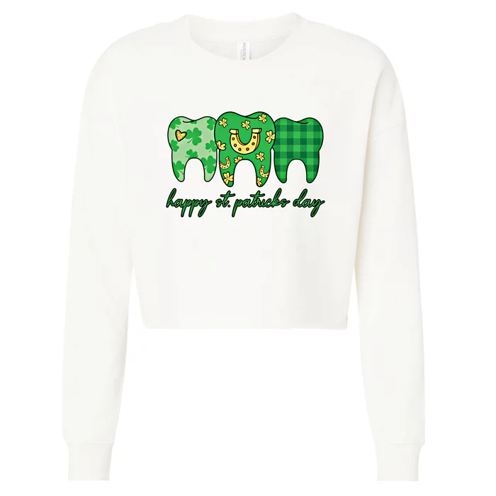 Dental St PatrickS Day Dentist Great Gift Cropped Pullover Crew