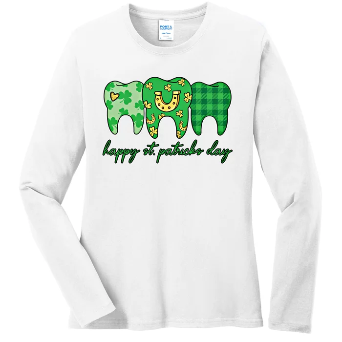 Dental St PatrickS Day Dentist Great Gift Ladies Long Sleeve Shirt