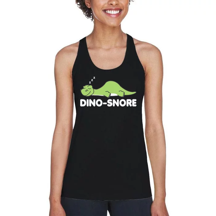 Dino Snore Pajamas Dinosaur Women's Racerback Tank