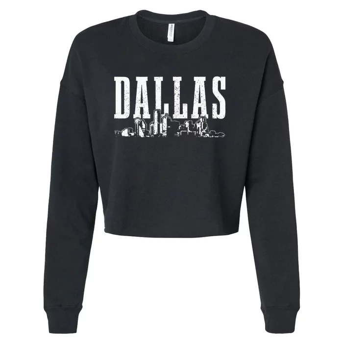 Dallas Skyline Pride Vintage Dallas Texas Cropped Pullover Crew