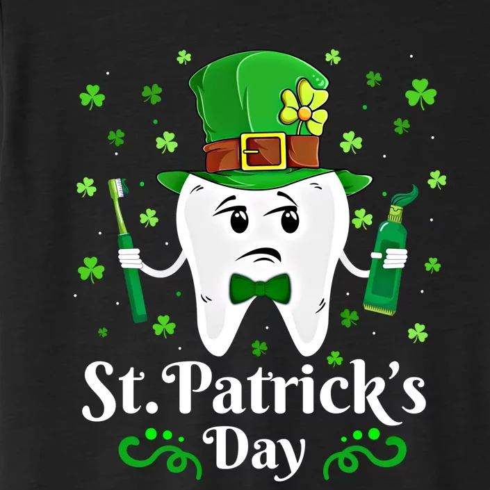 Dentist St PatrickS Day Funny Leprechaun Tooth Dental Gift ChromaSoft Performance T-Shirt