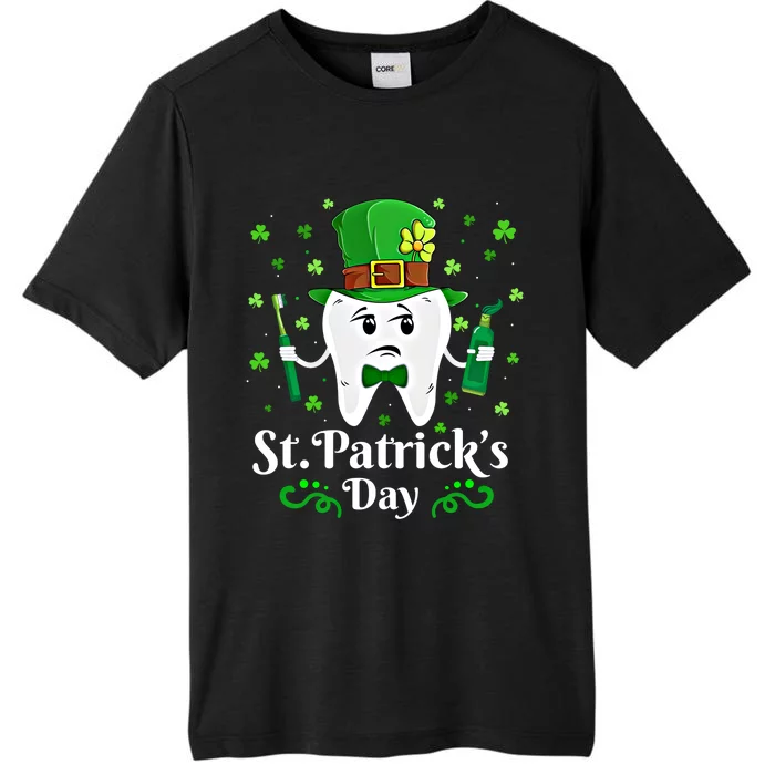 Dentist St PatrickS Day Funny Leprechaun Tooth Dental Gift ChromaSoft Performance T-Shirt