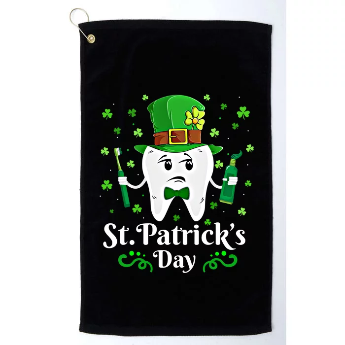 Dentist St PatrickS Day Funny Leprechaun Tooth Dental Gift Platinum Collection Golf Towel