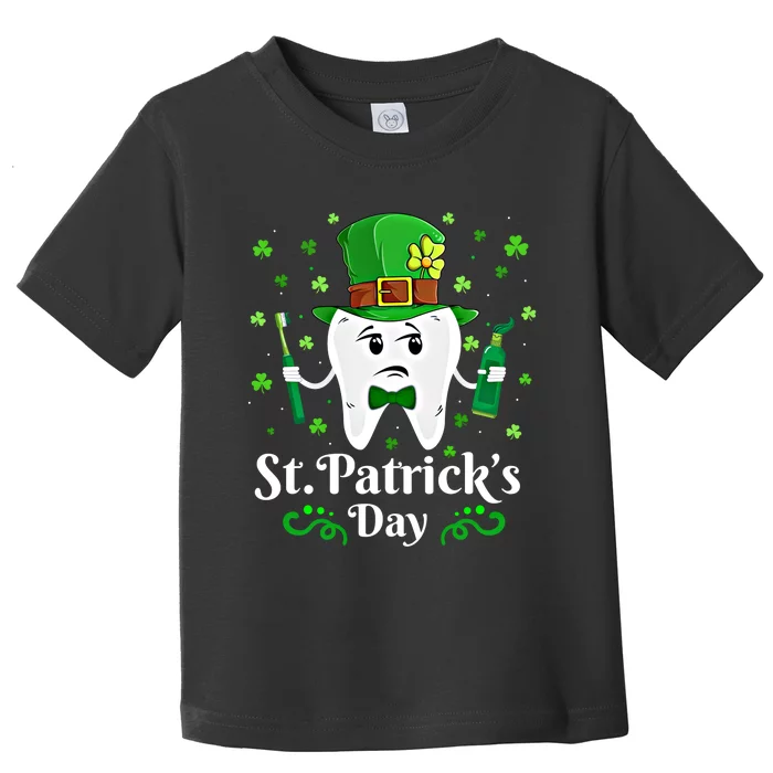 Dentist St PatrickS Day Funny Leprechaun Tooth Dental Gift Toddler T-Shirt