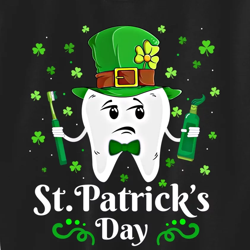 Dentist St PatrickS Day Funny Leprechaun Tooth Dental Gift Kids Sweatshirt