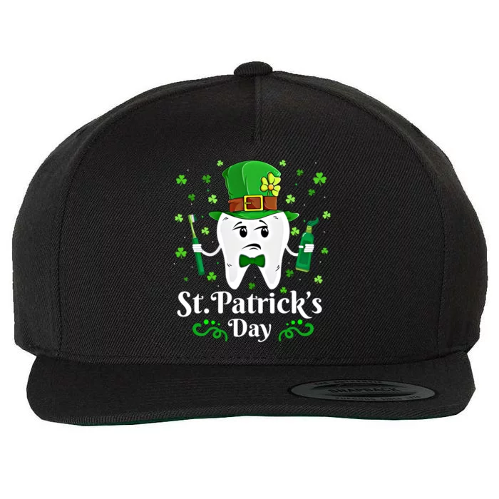 Dentist St PatrickS Day Funny Leprechaun Tooth Dental Gift Wool Snapback Cap