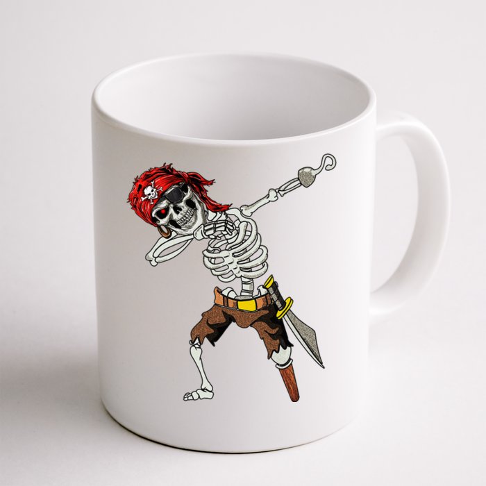 Dabbing Skeleton Pirate Halloween Jolly Roger Pirate Front & Back Coffee Mug