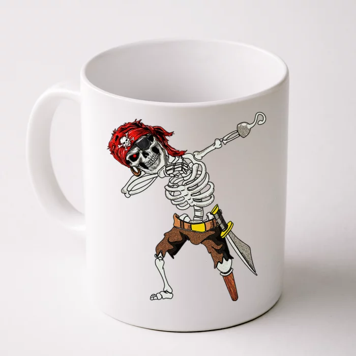 Dabbing Skeleton Pirate Halloween Jolly Roger Pirate Front & Back Coffee Mug