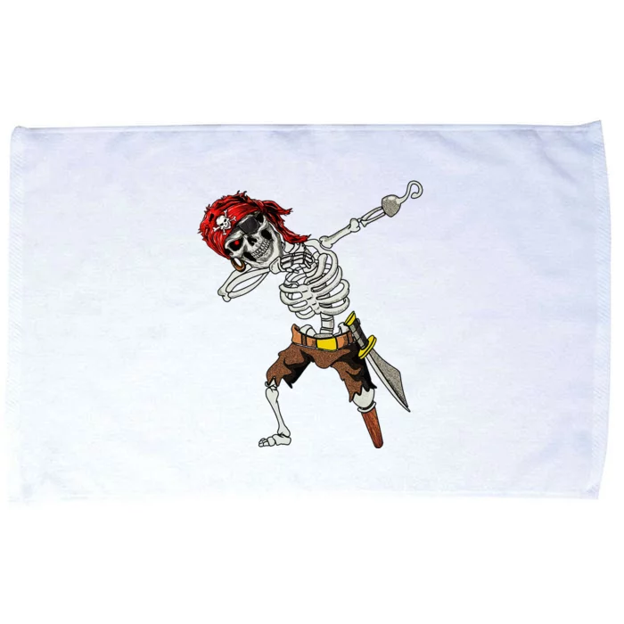 Dabbing Skeleton Pirate Halloween Jolly Roger Pirate Microfiber Hand Towel