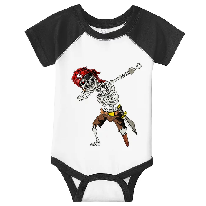 Dabbing Skeleton Pirate Halloween Jolly Roger Pirate Infant Baby Jersey Bodysuit