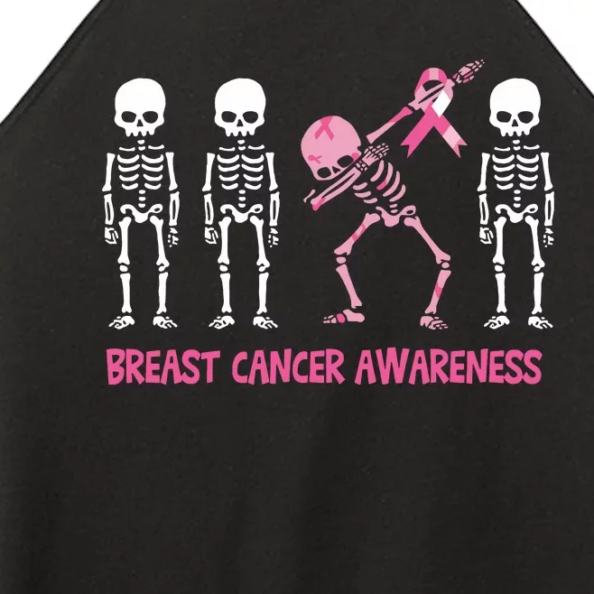 Dabbing Skeleton Pink Ribbon Breast Cancer Halloween Women’s Perfect Tri Rocker Tank