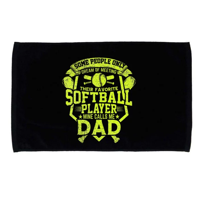 Dad Softball Quote Baller's Daddy Design Sports Humor Microfiber Hand Towel