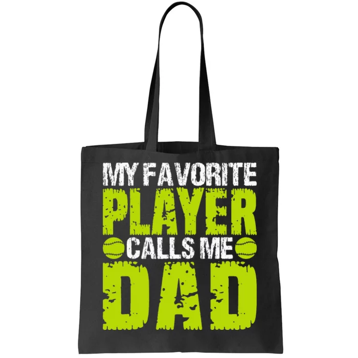 Dad Softball Quote Baller's Or Catcher Father Humor Design Tote Bag