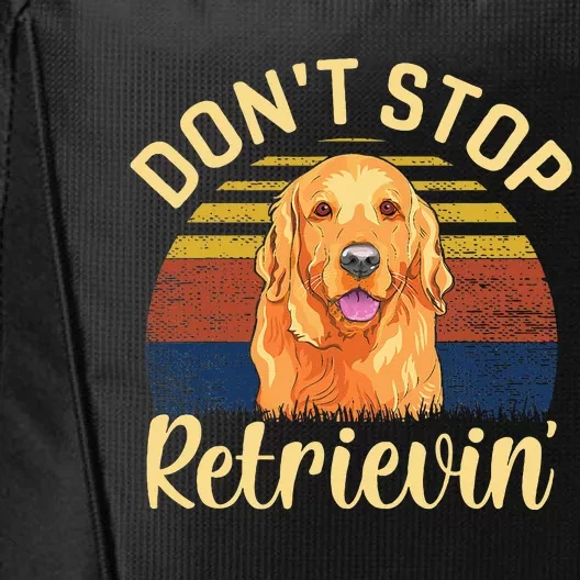 DonT Stop Retrieving Cute Golden Dog Owner. City Backpack